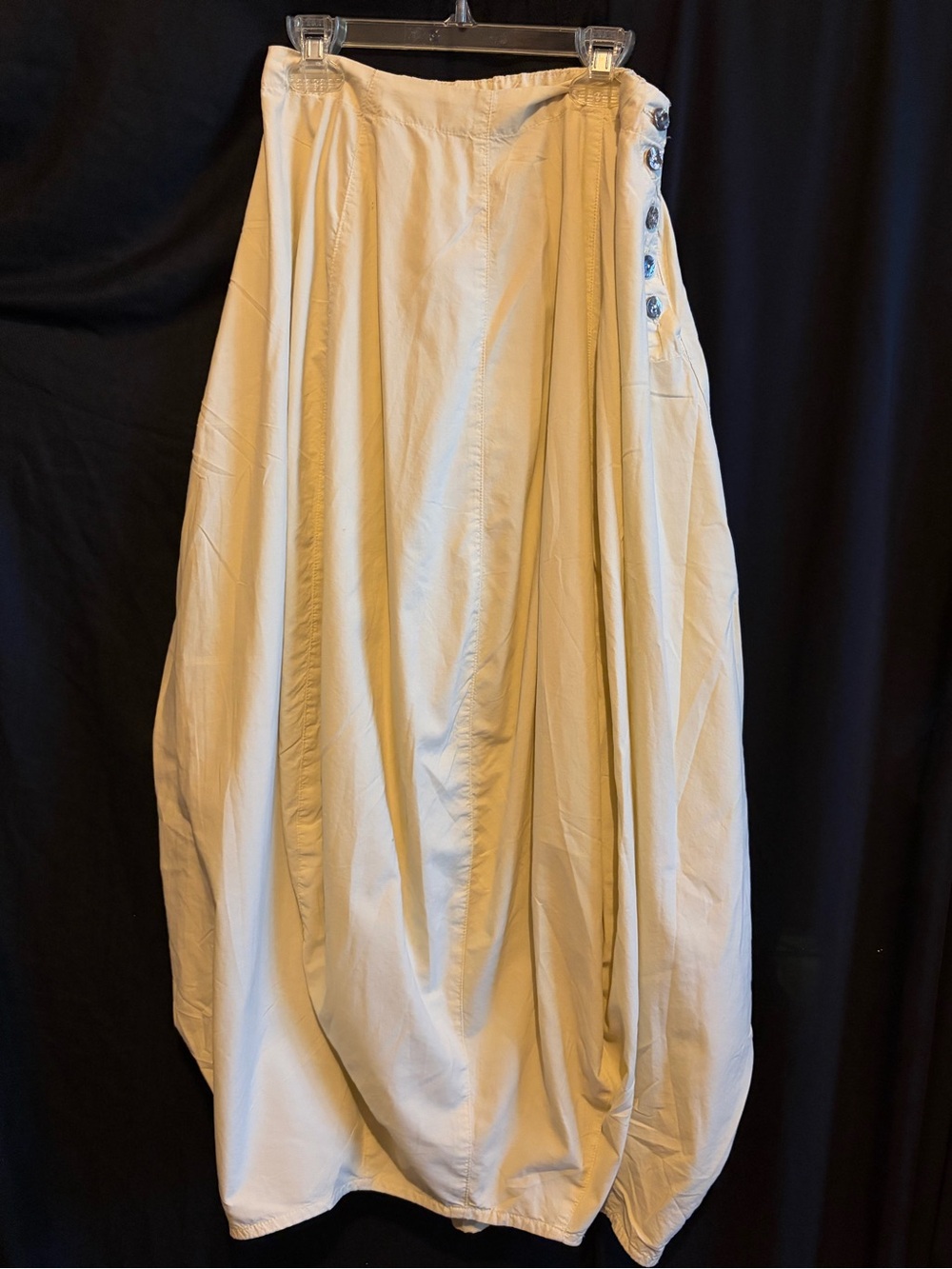 Gertie’s Women's Cream Maxi Skirt with Side Button Detail